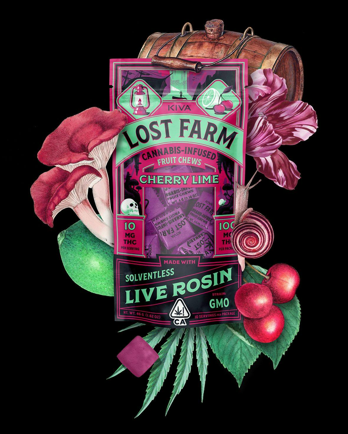 Photograph of product: Lost Farm - Cherry Lime - 100MG - Live Rosin Chews