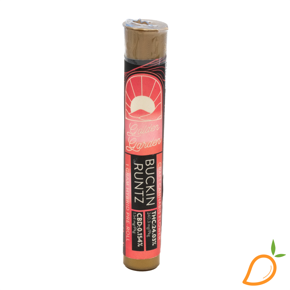 Photograph of product: 1g Buckin Runtz Preroll Golden Garden