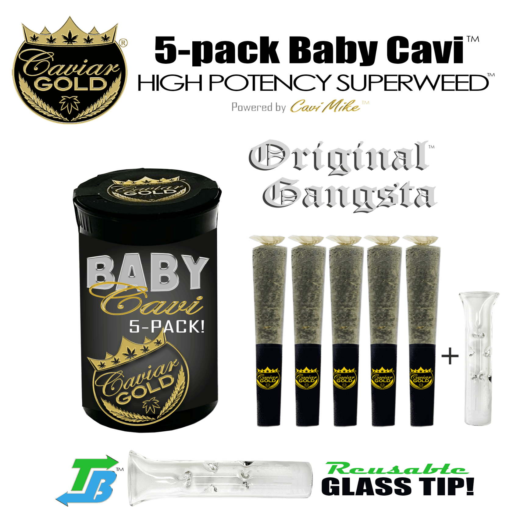 Photograph of product: Caviar Gold - OG 5-Pack 0.5g Infused Pre-Rolls