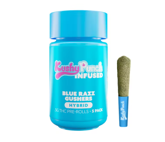 Photograph of Product: 0.5g Infused Preroll 5pk [2.5g] | Blue Razz Gushers