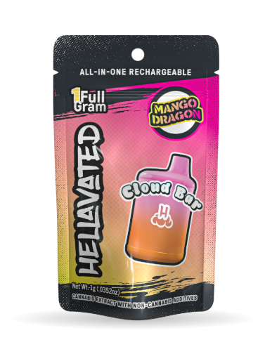 Photograph of product: Hellavated - MANGO DRAGON - Disposable Distillate Cartridge - (2g) - I