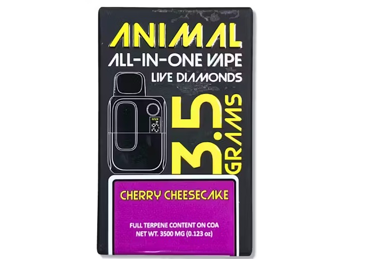 Photograph of product: Animal | Cherry Cheesecake | Live Diamonds AIO Disposable | 3.5g