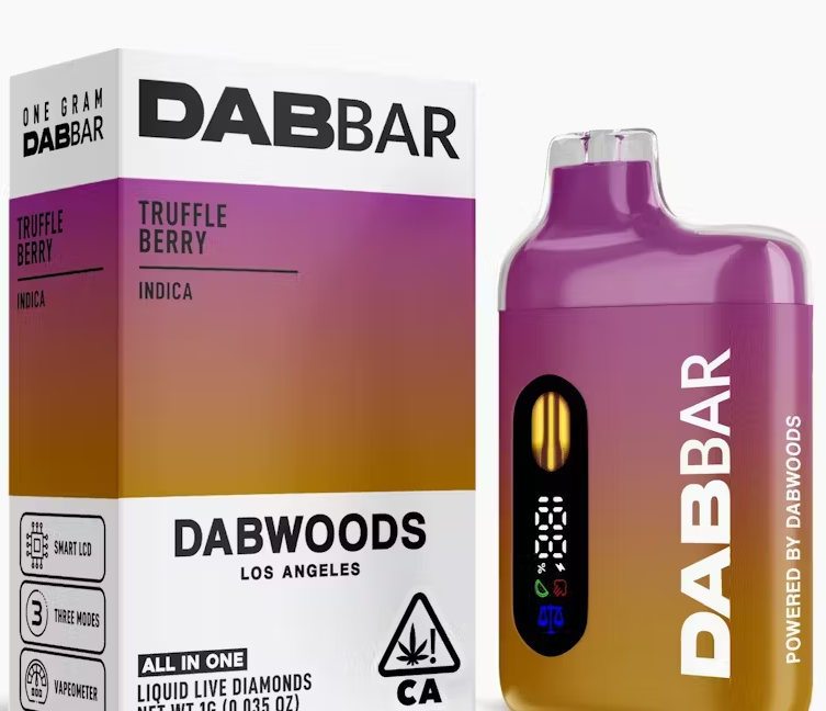 Photograph of product: Dabwoods Dab Bar Truffle Berry Oui'd Liquid Diamond AIO 1g