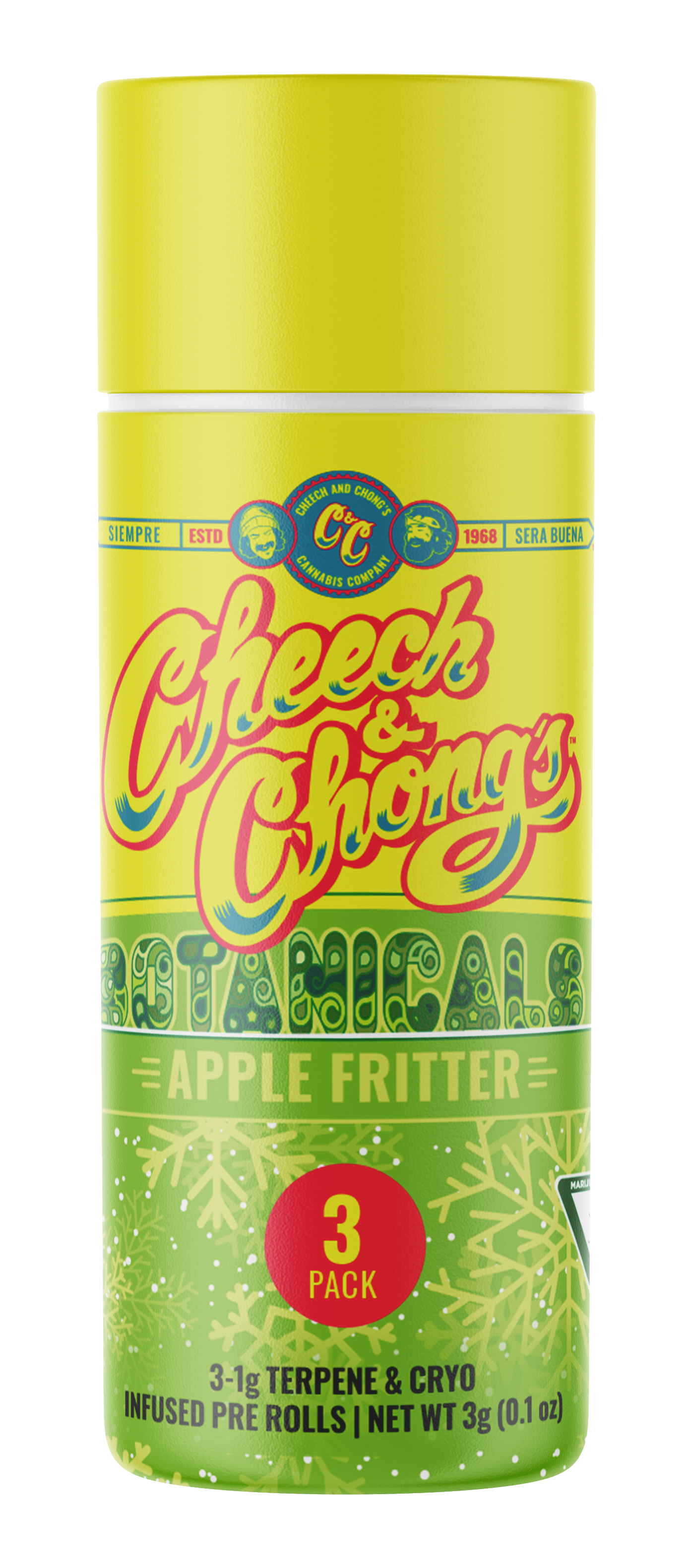 Photograph of product: Cheech & Chong | Infused Pre-Roll 3-Pack - 3g - Apple Fritter