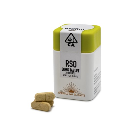 Photograph of Product: Emerald Bay Extracts: (50mg x 20ct) RSO Hybrid Tablets (Lemon Cherry Gelato)