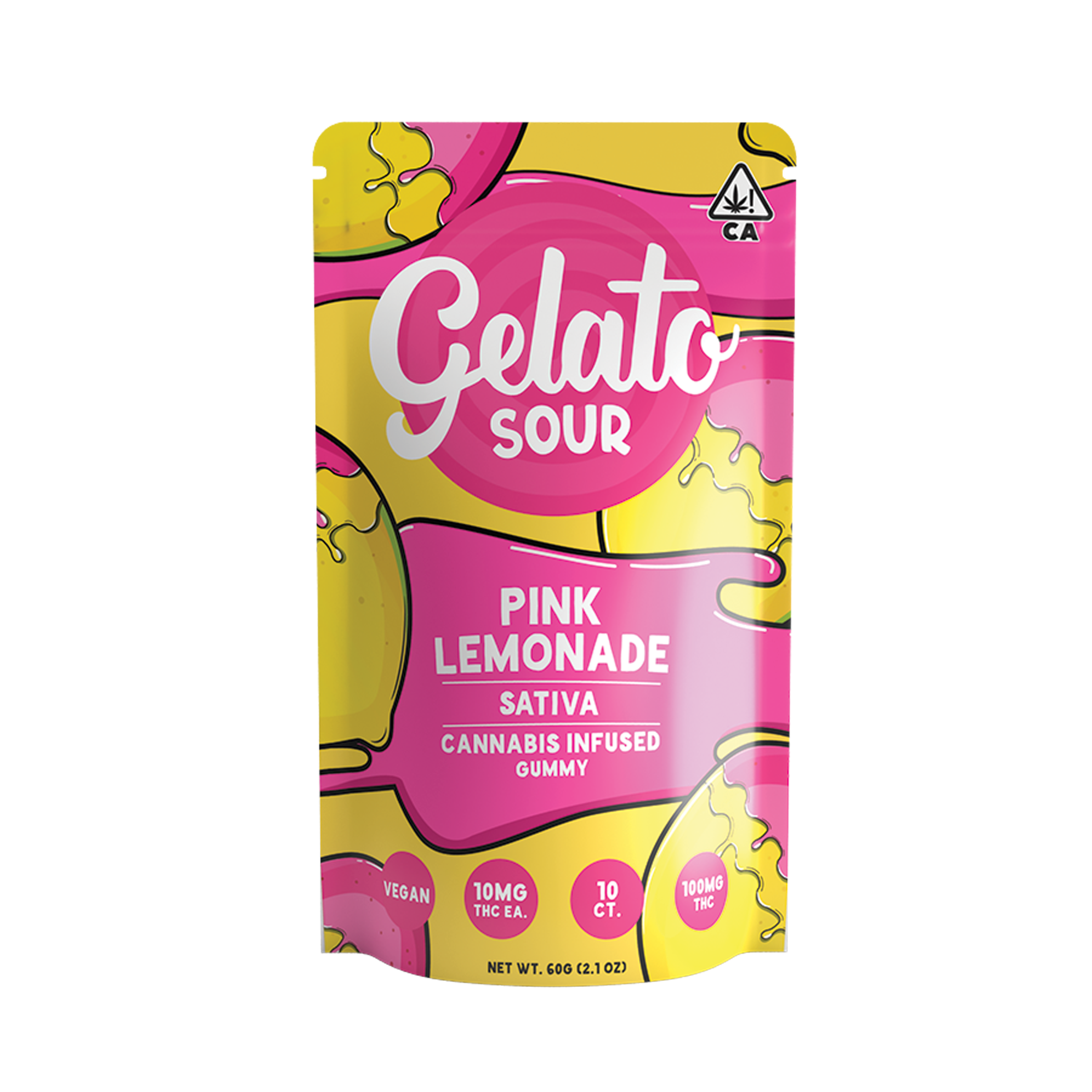 Photograph of product: Gelato Gummy Sour Pink Lemonade (100mg) Oui'd