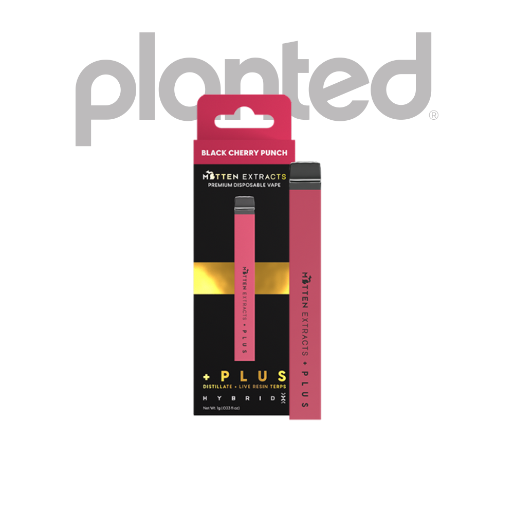 Photograph of product: MITTEN EXTRACTS | BLACK CHERRY PUNCH | HYBRID | 1G | DISPOSBALE