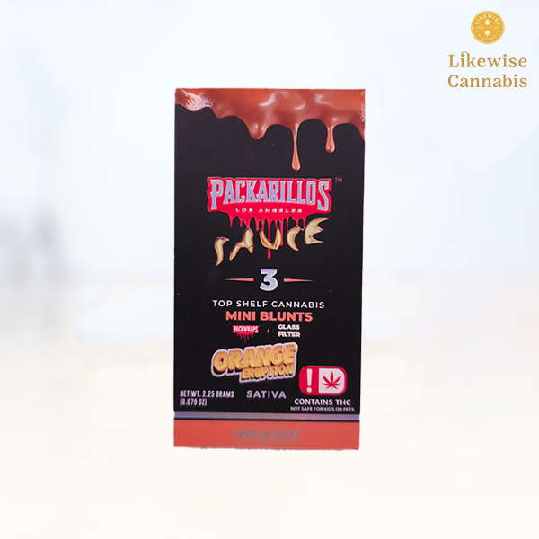 Photograph of Product: 3-PACK ORANGE ERUPTION PACKARILLOS 2.25G INFUSED BLUNTS