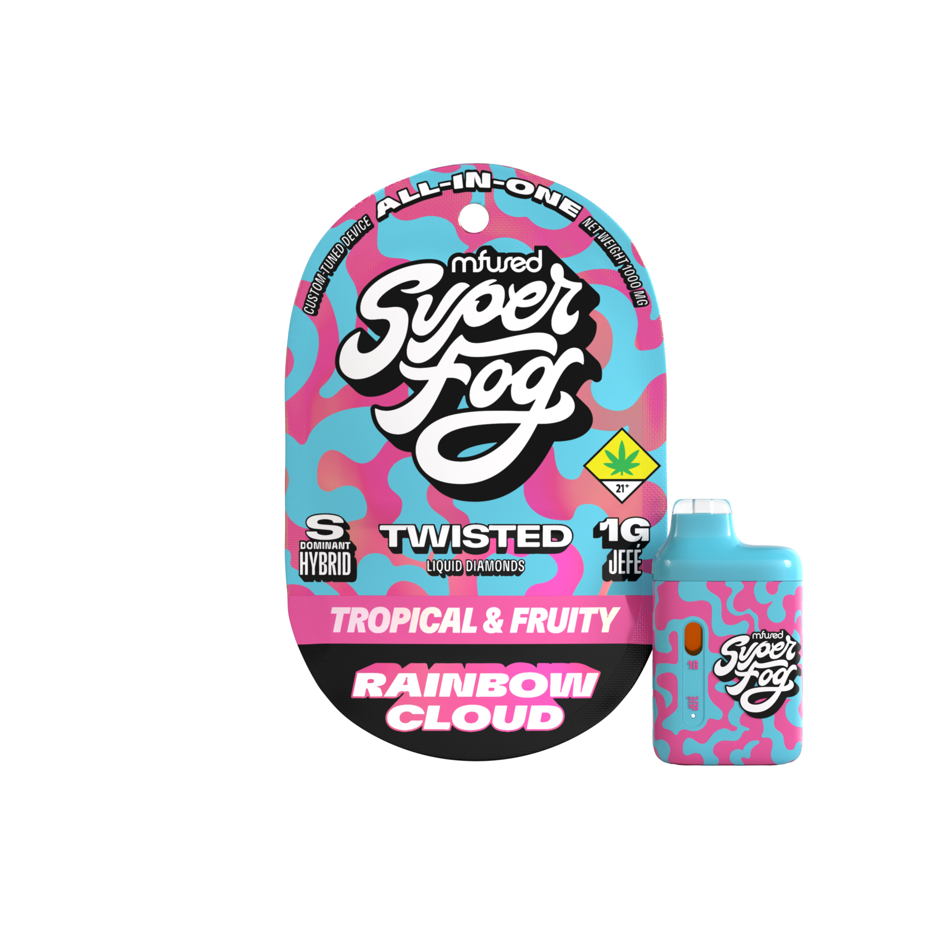 Photograph of product: TWISTED Liquid Diamonds 1g Jef - Rainbow Cloud (DOH)