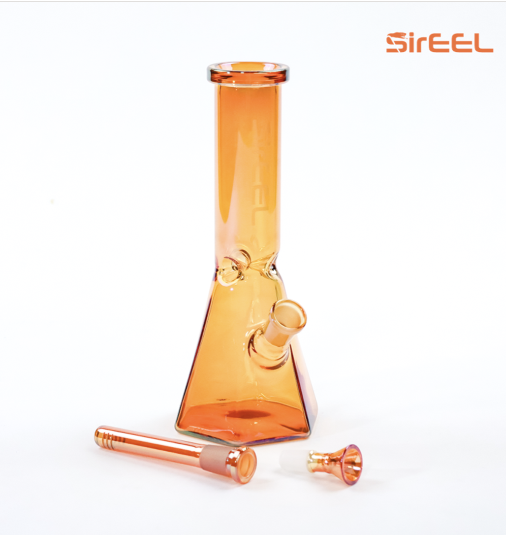 Photograph of product: 10" SirEEL Iridized Hexagonal Beaker Bong with Bowl, Assorted Colors
