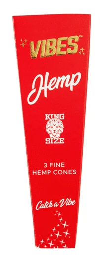Photograph of product: Vibes | Red Hemp Coffin | King Size Cones