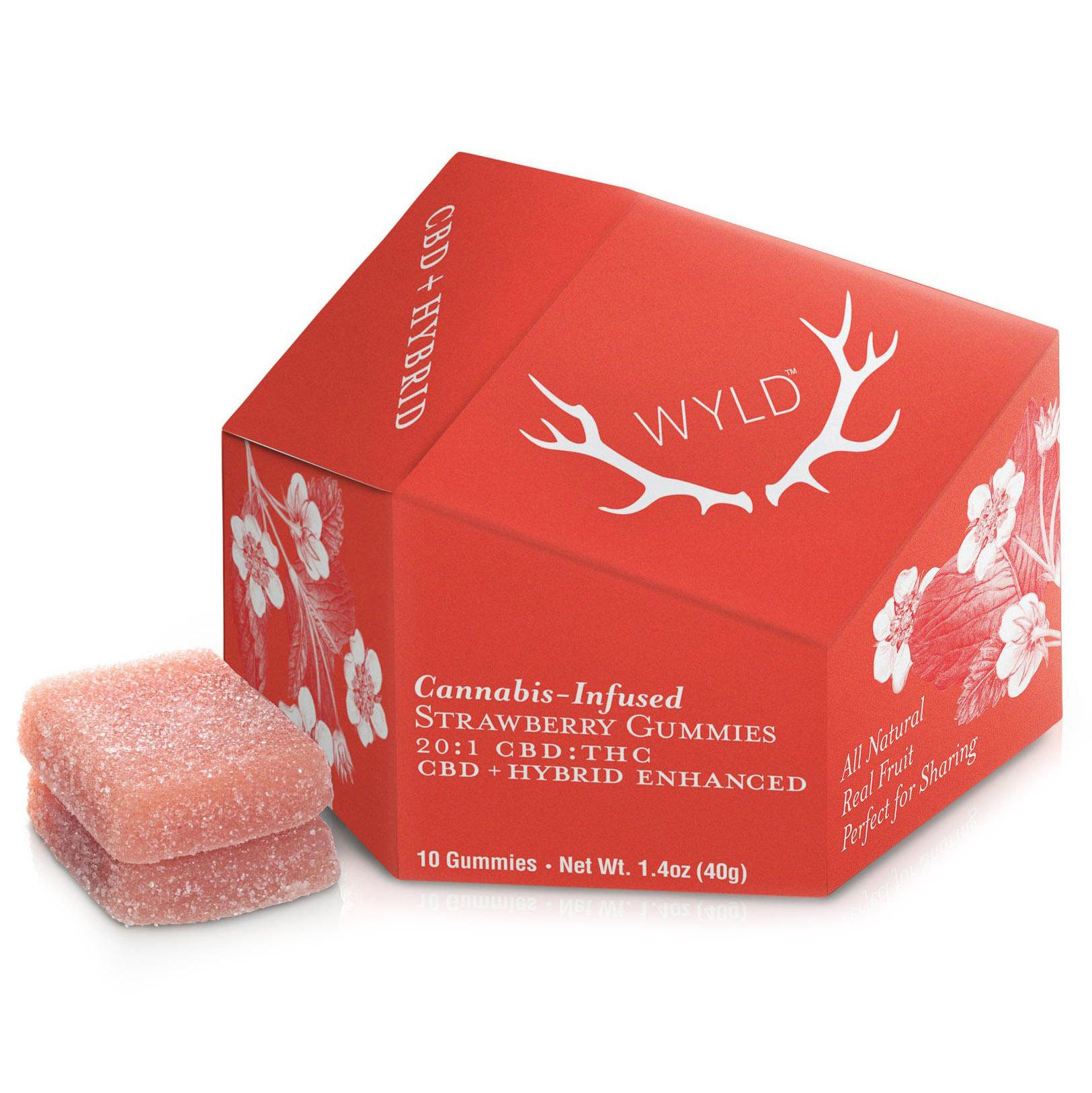 Photograph of product: Wyld Strawberry 20:1 200mg CBD/10mg THC Gummies Rec