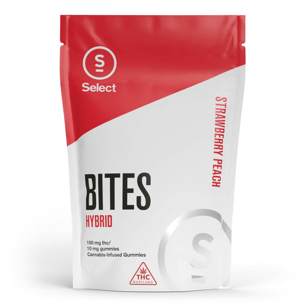 Photograph of product: Bites Strawberry Peach Gummies - 10 Pack