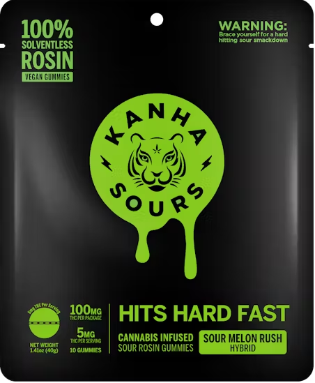 Photograph of product: Sour Melon Rush (H) - Vegan Nano Rosin Gummies (100mg)