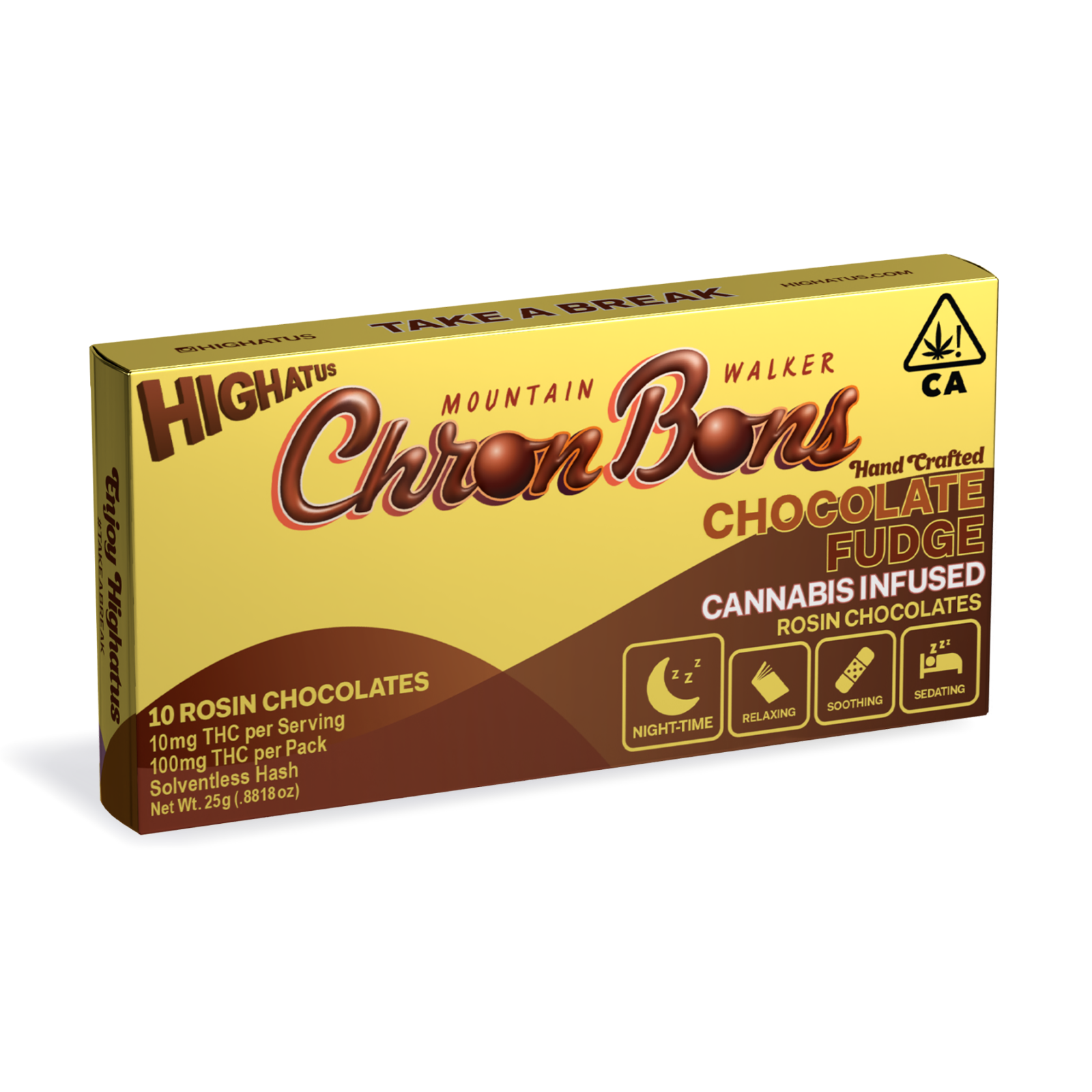 Photograph of product: ChronBons Chocolate Fudge Rosin Infused Chocolates (10 X 10mg)