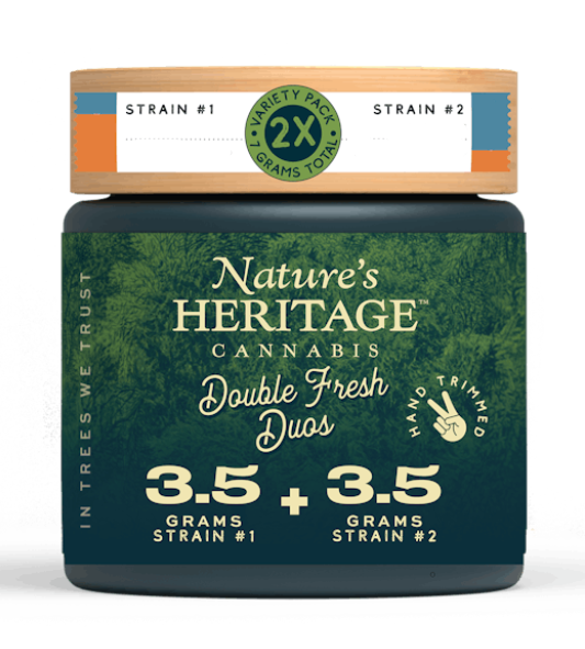 Photograph of product: Double Fresh Duos-7g [Governmint Oasis-3.5g & Lemon Margy-3.5g] || Nature's Heritage