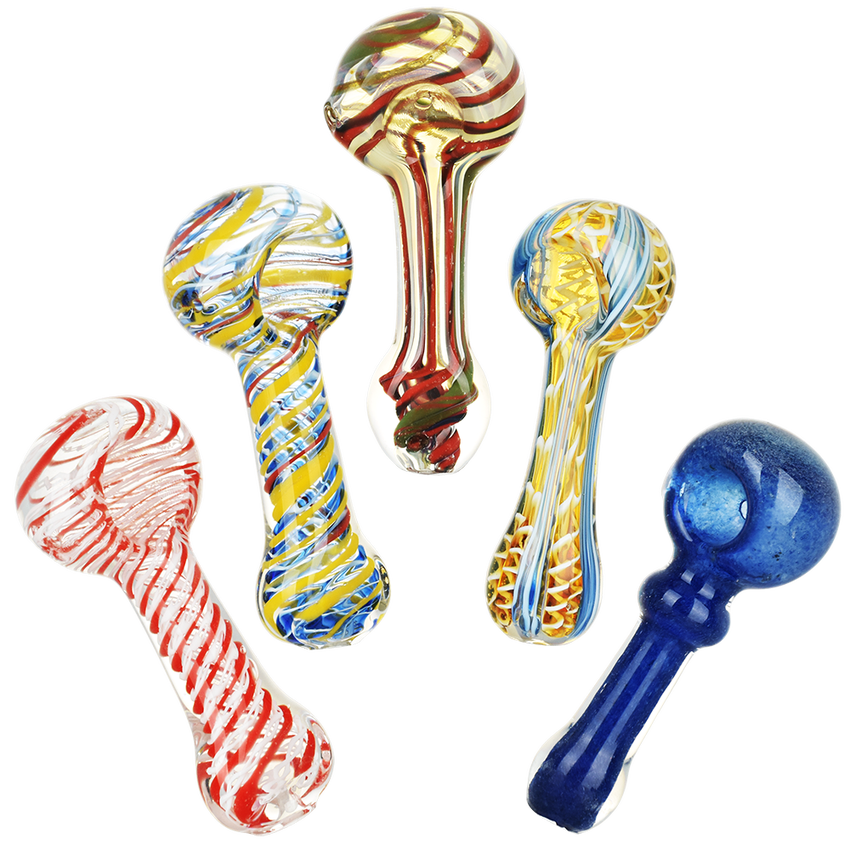 Photograph of product: AFG | Strident Striped Glass Hand Pipe | 3.5"