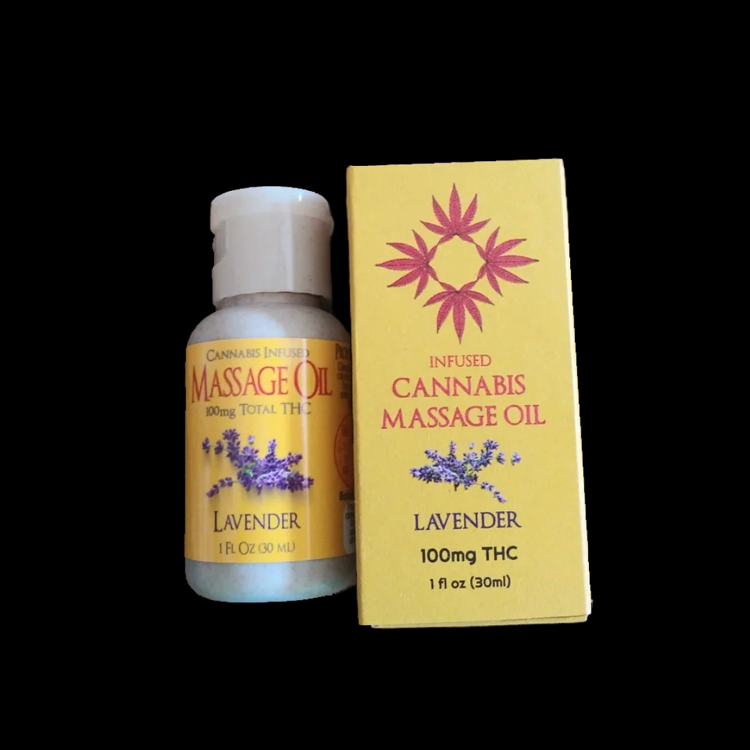 Photograph of product: NM Sacred Flower Co. - 100mg TH-oui  Infused Body Oil - Lavender