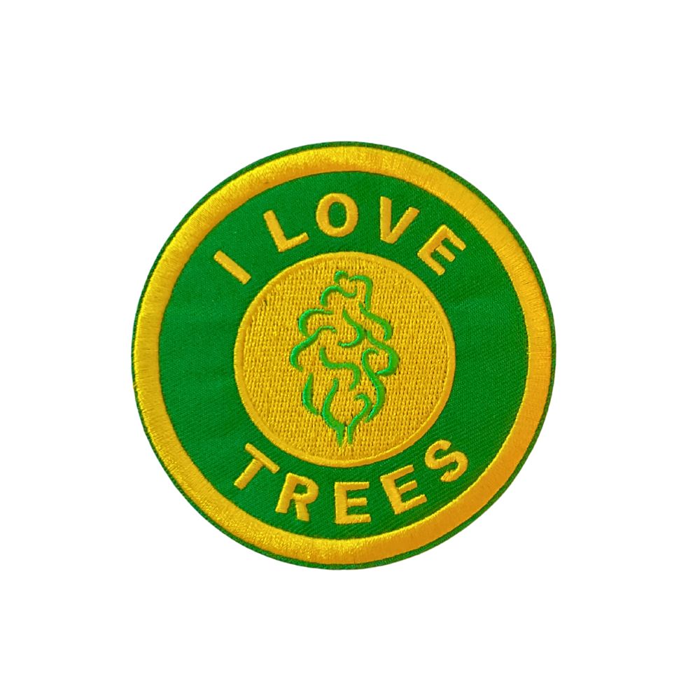 Photograph of product: Tree Shurts "I Love Trees" Embroidered Iron-On Applique Patch