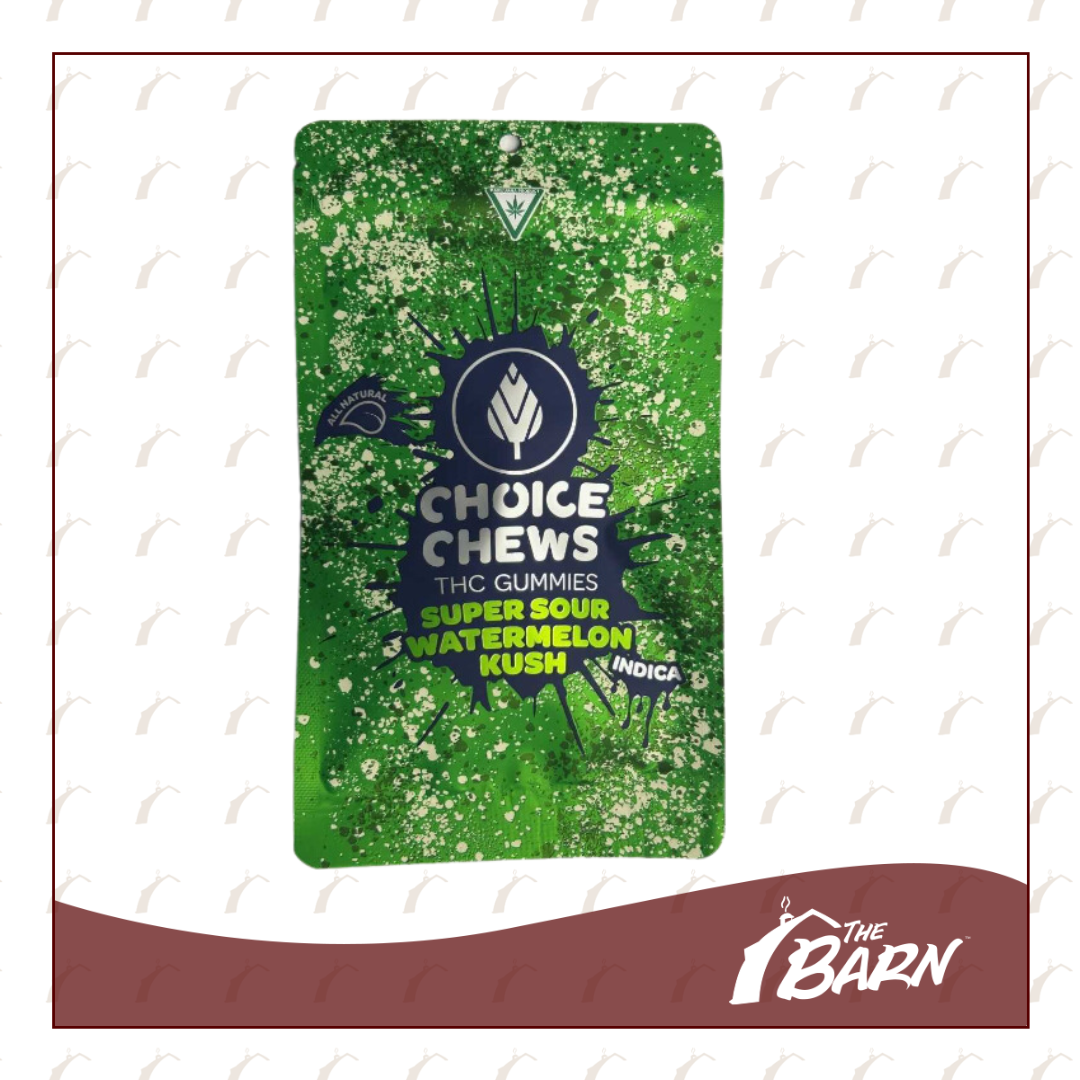Photograph of product: Choice 100mg Gummies - (I) Super Sour Watermelon Kush - REC