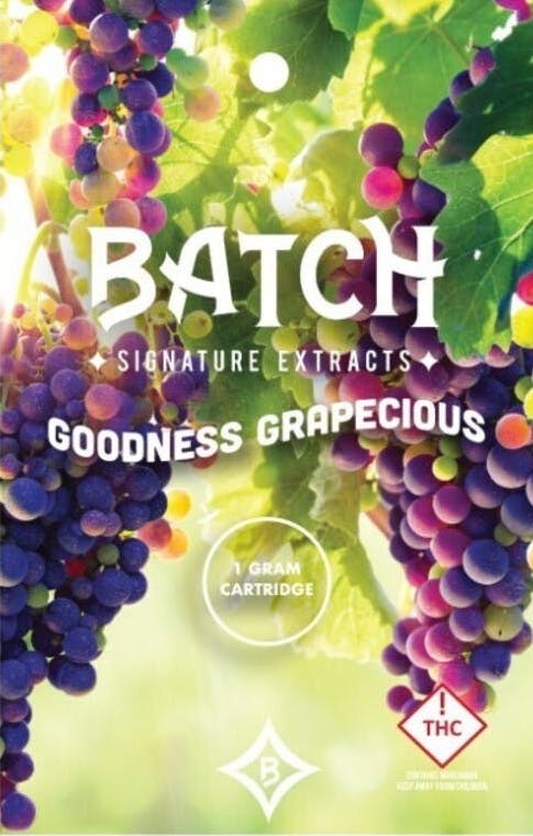 Photograph of product: Batch - Goodness Grapecious Cartridge 1000 mg