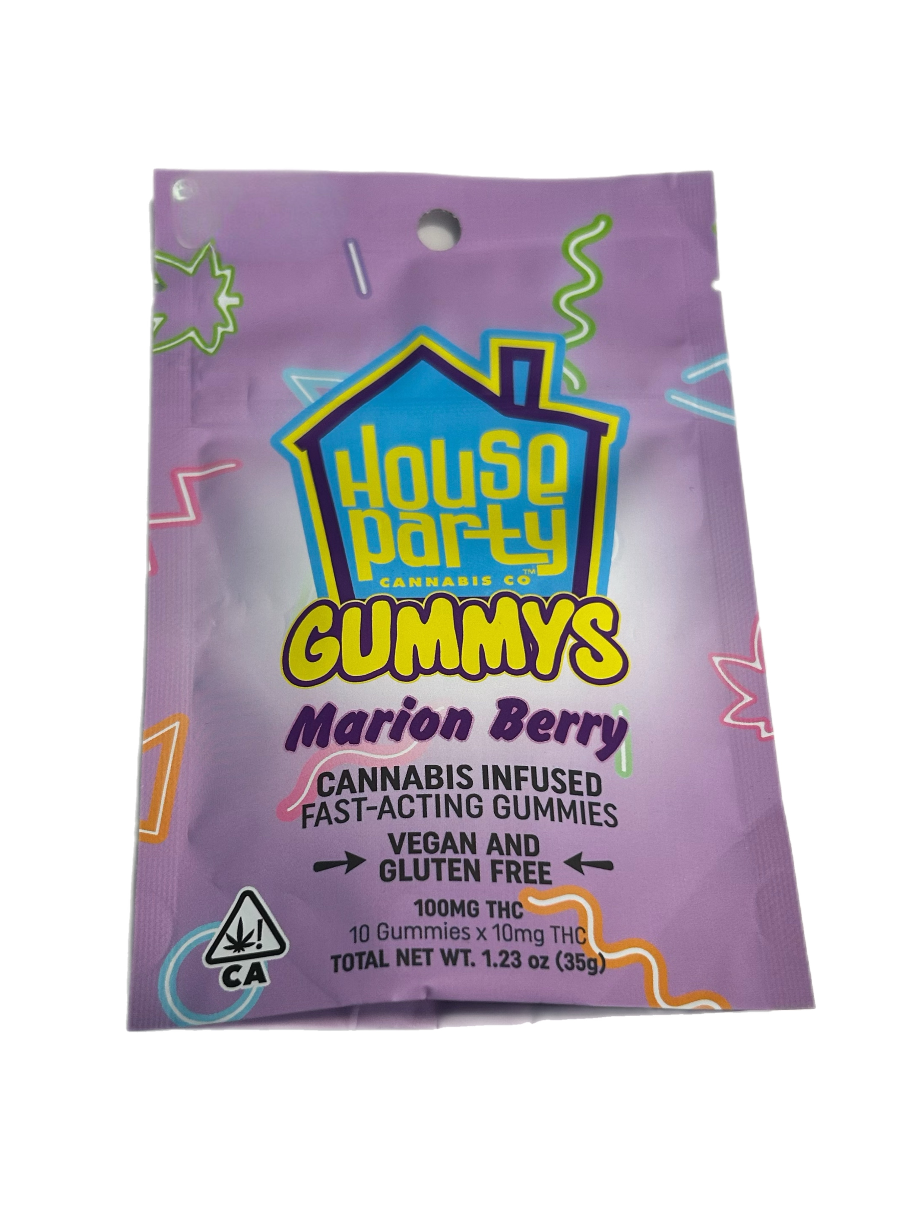 Photograph of product: HOUSE PARTY - 100MG - EDIBLE (GUMMIES) - MARION BERRY