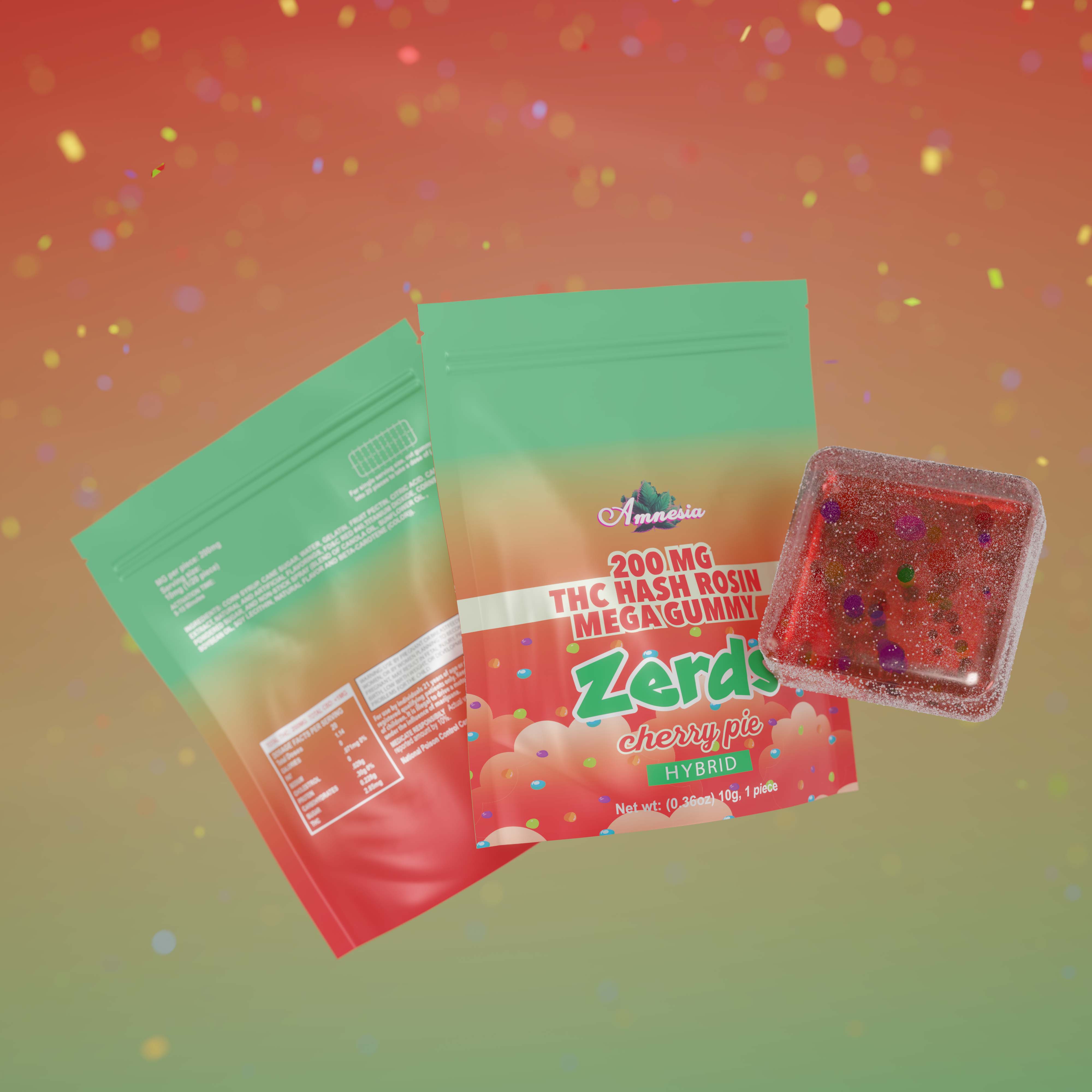 Photograph of product: Zerds - Cherry Pie au chocolat Rosin Gummy Single 200mg