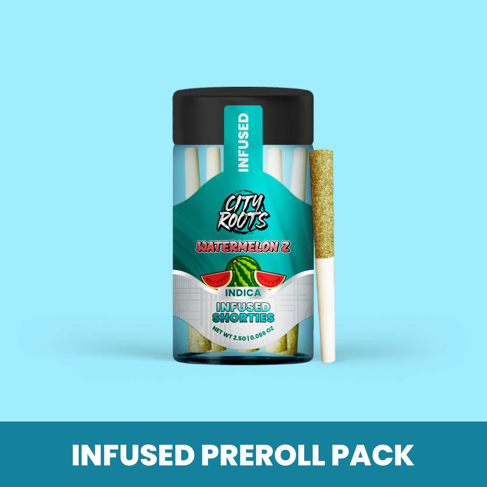 Photograph of product: City Roots - Watermelon Z (Oui'd) 5pk Infused Prerolls