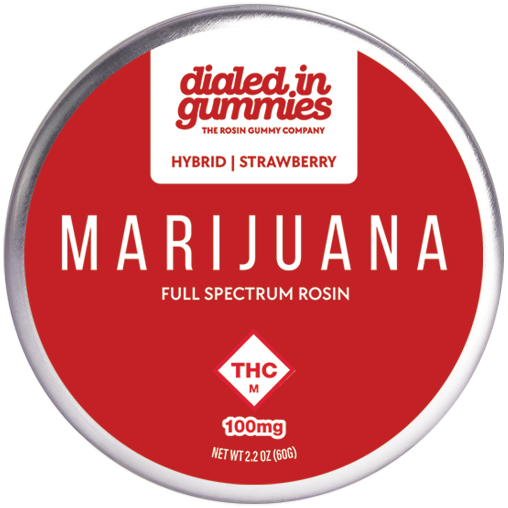 Photograph of product: DIALED IN 100MG STRAWBERRY ROSIN GUMMIES