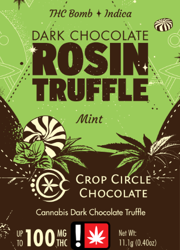 Photograph of product: Crop Circle Chocolate - Mint (I) - Single Truffle 100mg