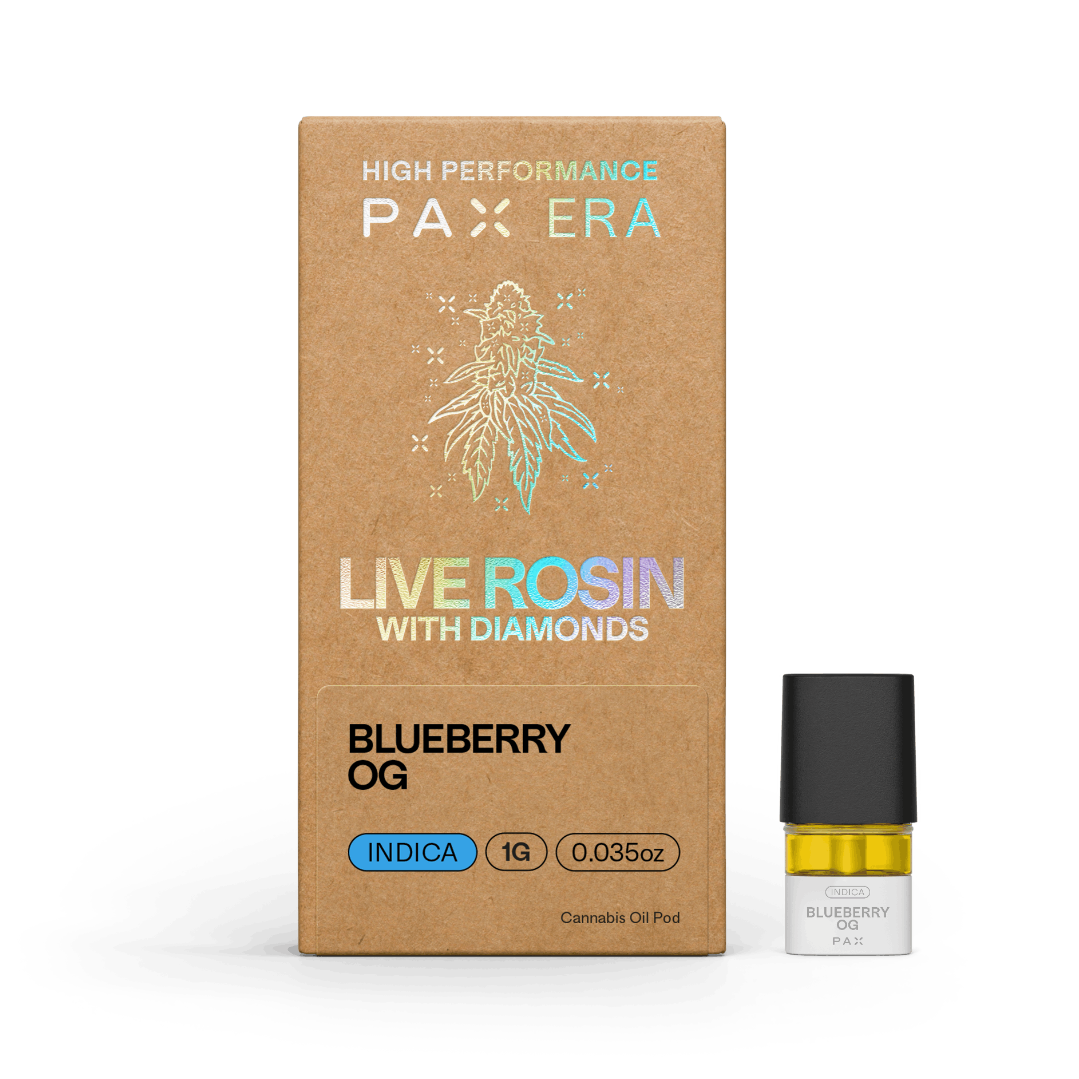 Photograph of product: Blueberry OG | Live Rosin & Diamonds Pod | 1g