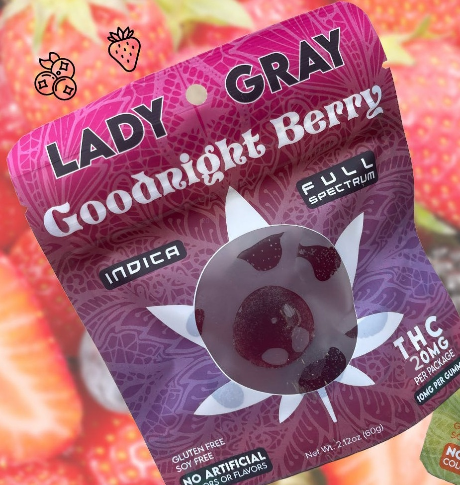 Photograph of product: Goodnight Berry (20mg) Oui'd Gummies by Lady Gray