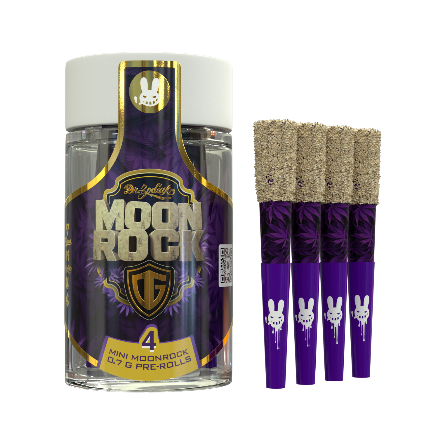 Photograph of product: Dr. Zodiak's Moonrock Infused Preroll (4pk) - Angel City