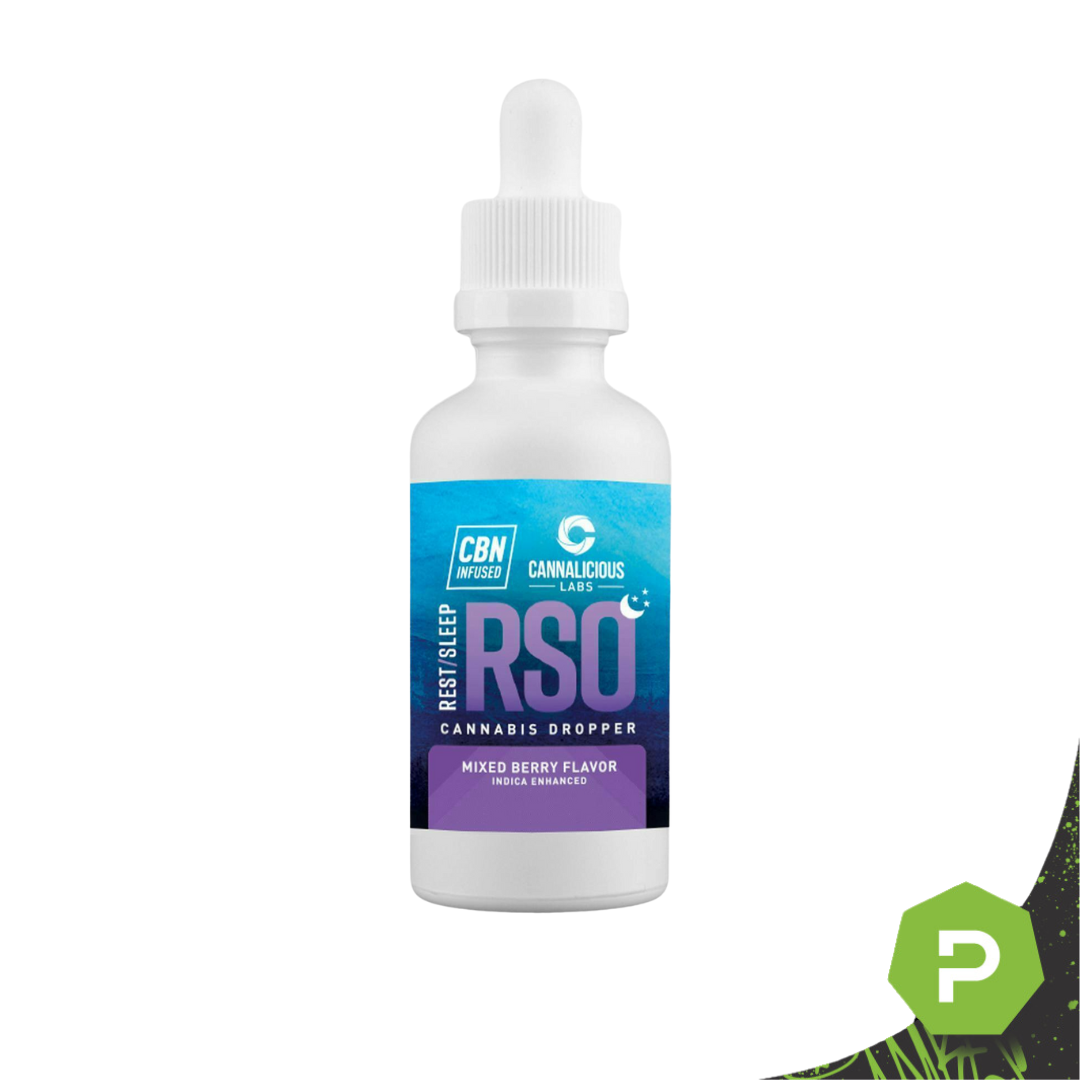 Photograph of product: Cannalicious | 200mg RSO Dropper | Rest Mixed Berry
