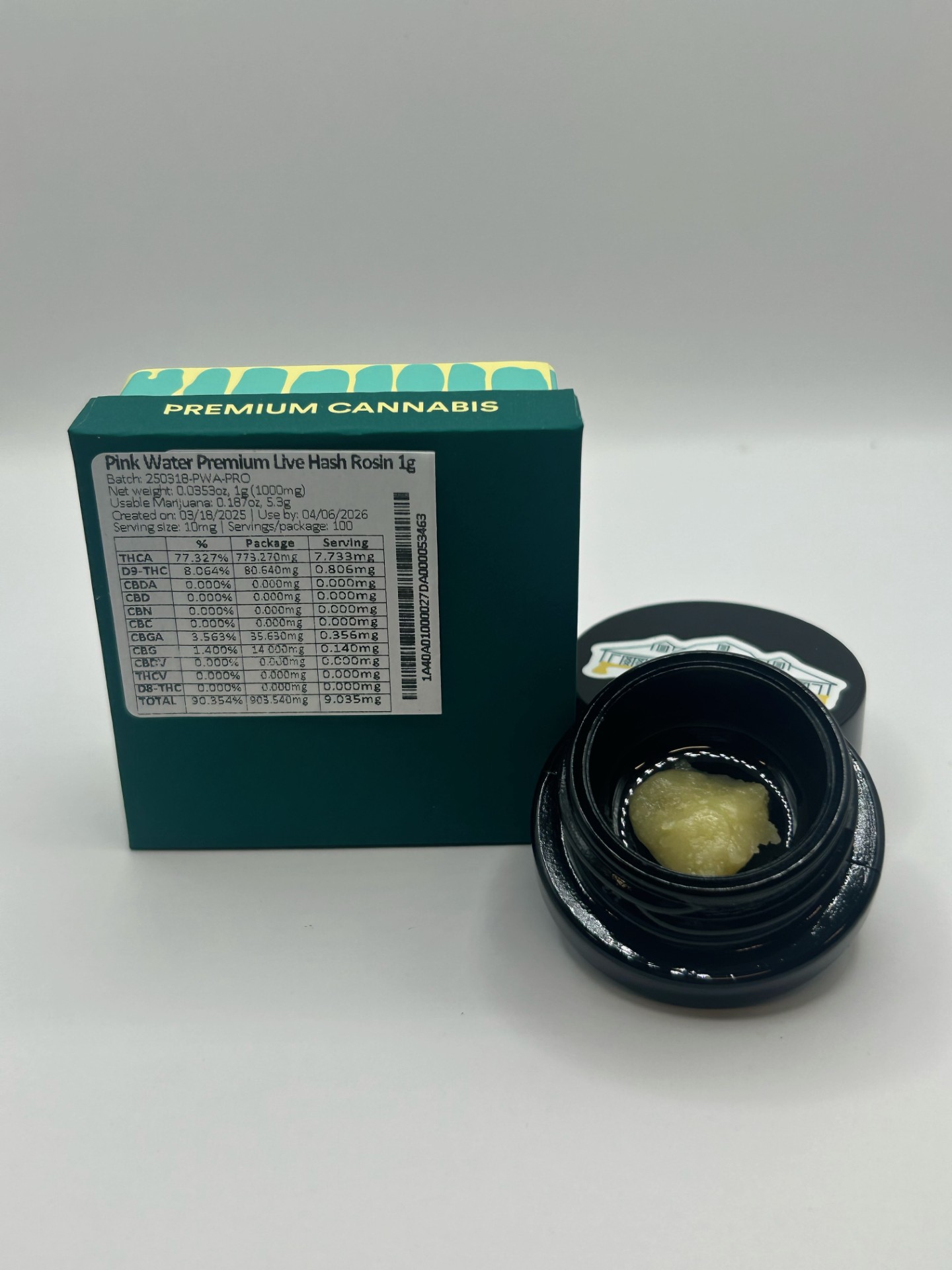 Photograph of product: Bountiful Farms | Pink Water Premium Live au chocolat Rosin | 1g