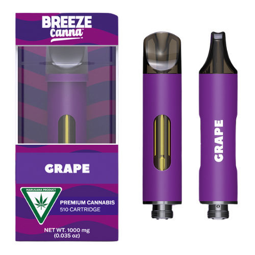 Photograph of product: Breeze Canna Grape Gusher 510 Cart 1g