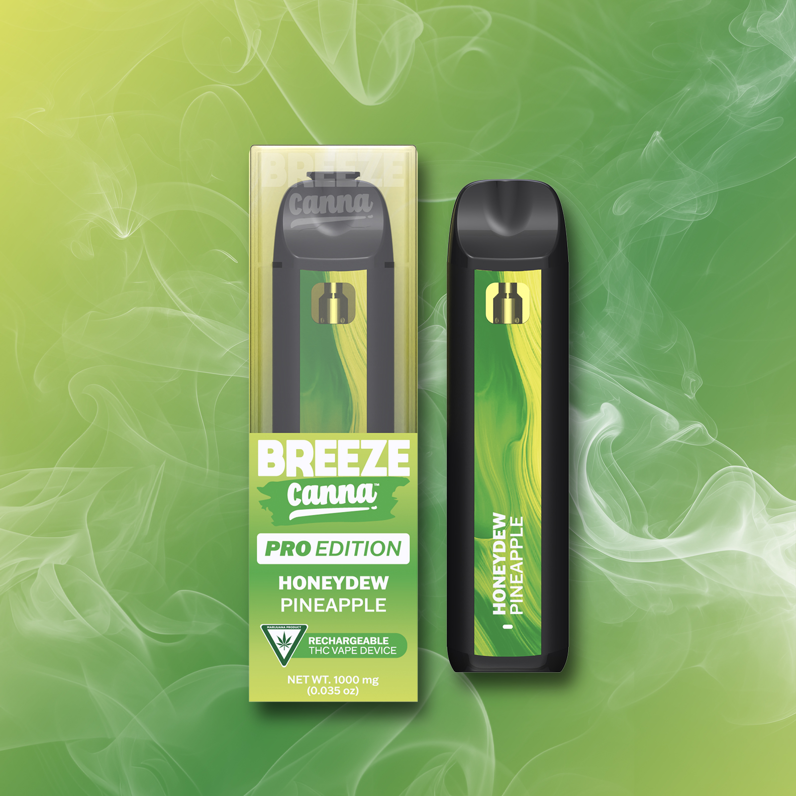 Photograph of product: BREEZE Canna | PRO 1g Vape - Honeydew Pineapple