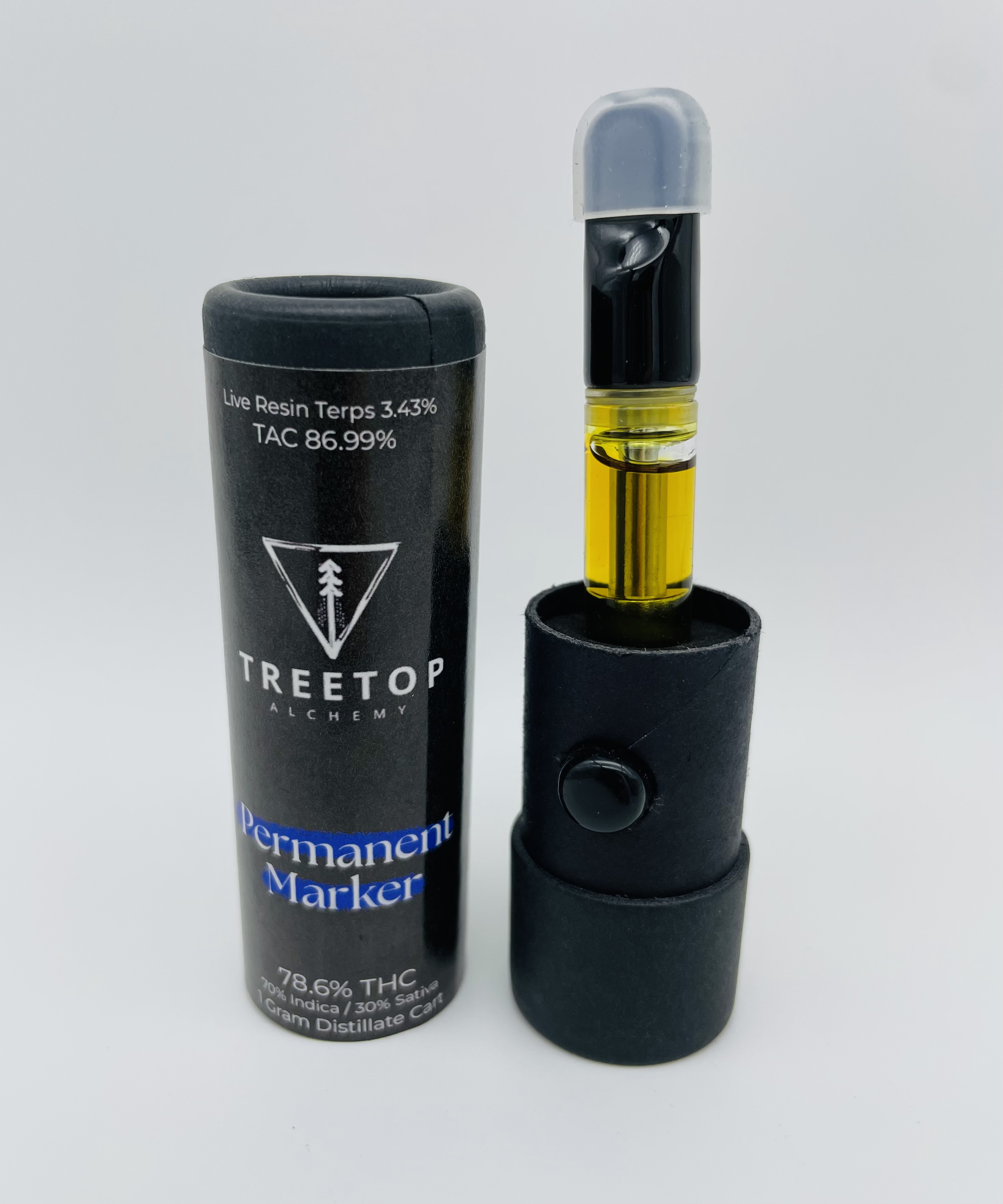 Photograph of Product: Treetop Alchemy  | Permanent Marker Distillate | Cartridge | 1g |  78.6% THC