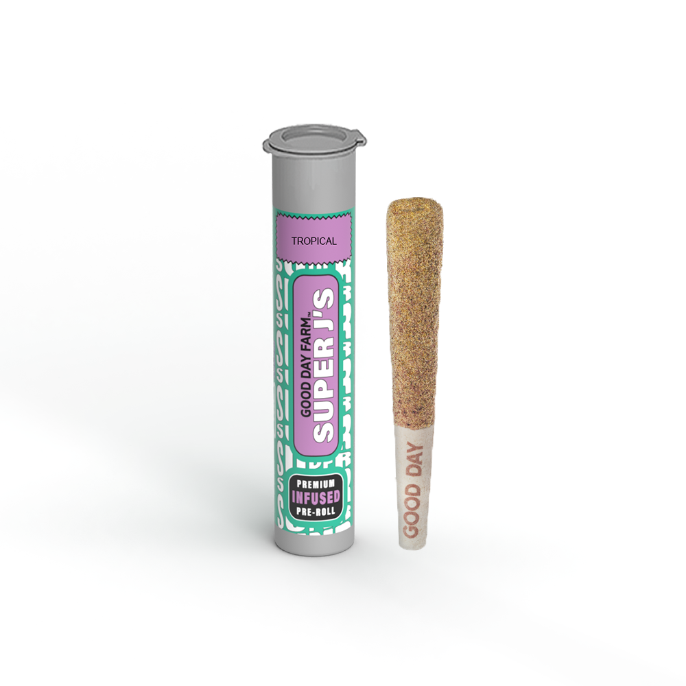 Photograph of product: GDF: Infused Pre-Roll | Tropical x Forbidden Fruits | Super J's