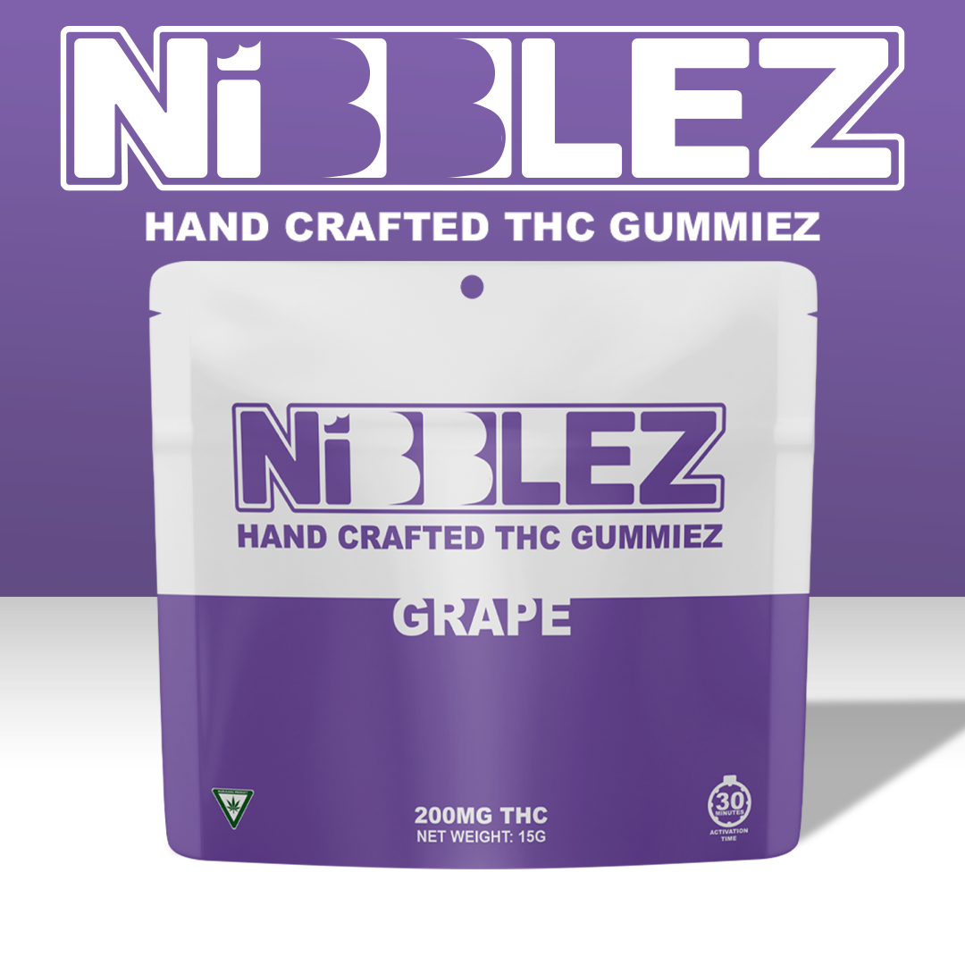 Photograph of product: Nibblez - Grape Gummies 200mg