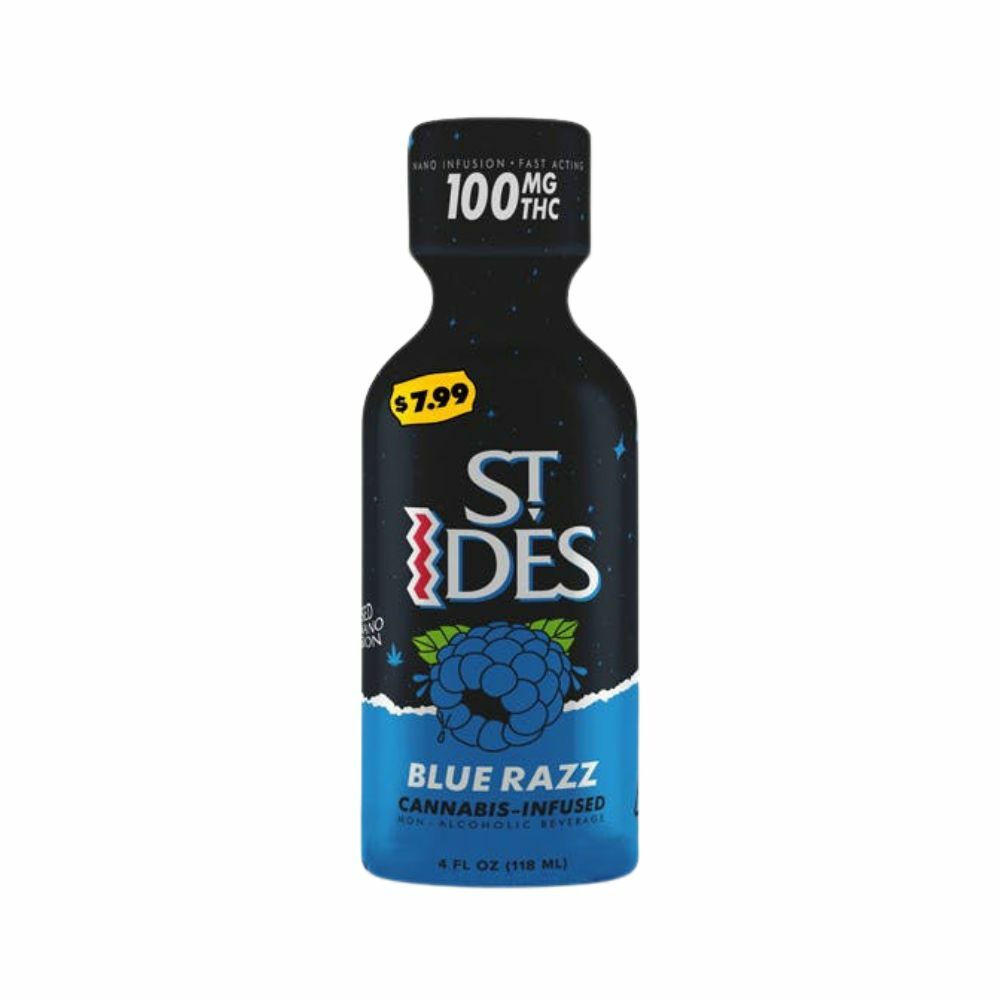 Photograph of product: St. Ides Blue Razz 4oz Shot 100mg