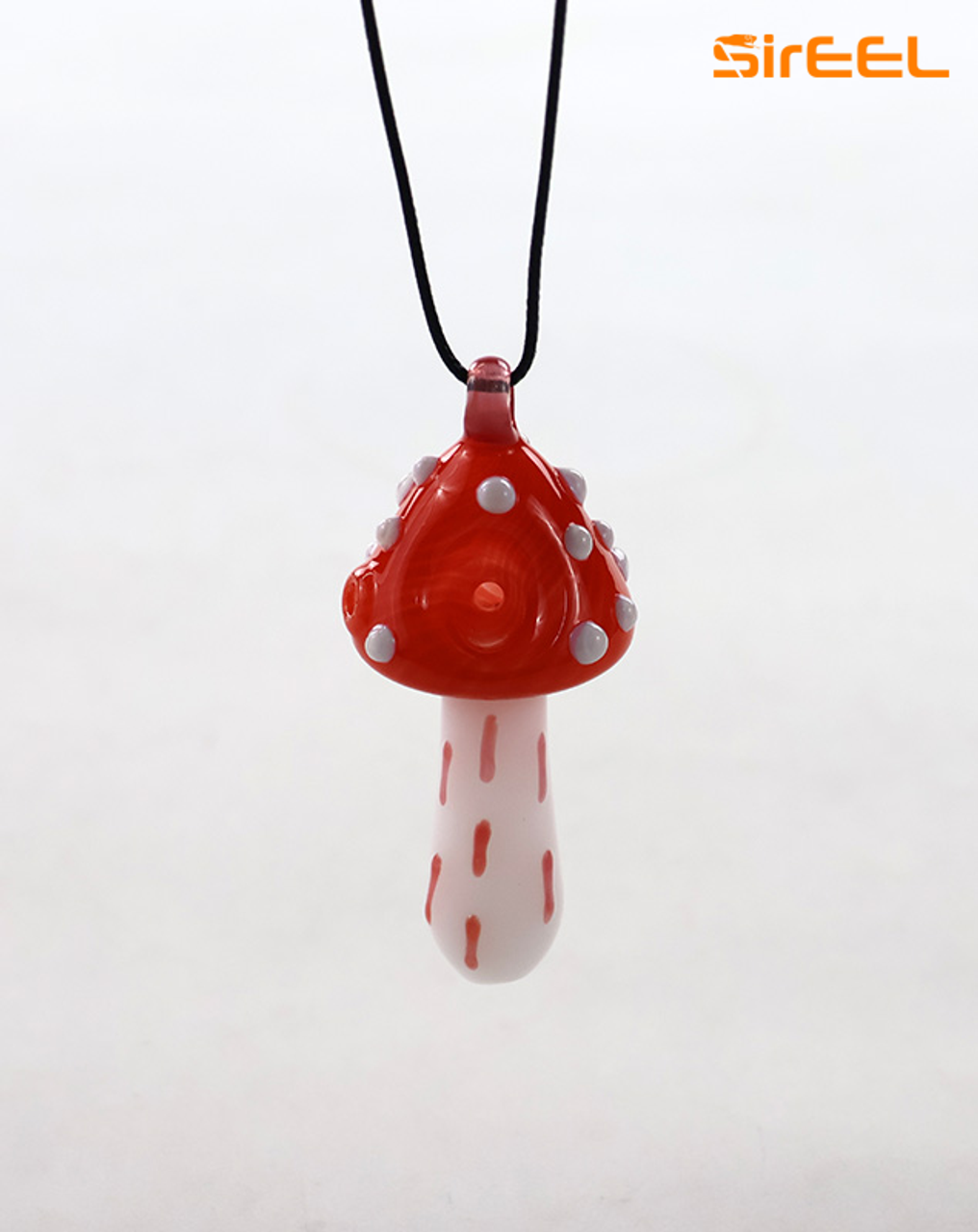 Photograph of product: SirEEL - Mushroom Glass Pendant MiniPipe - Black Necklace Included