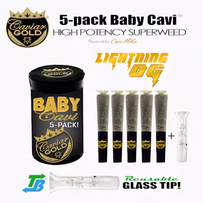 Photograph of product: Caviar Gold l Baby Cavi l Lightning OG l 2.5 5pk