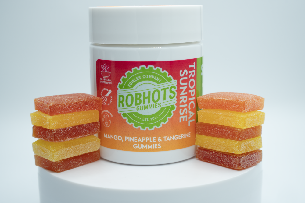 Photograph of product: ROBHOTS Gummies | REC | 100mg, Tropical Sunrise [10 Pieces]