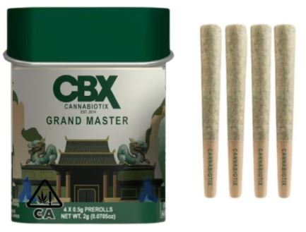 Photograph of product: 4PK GRAND MASTER [I] PREROLLS - 2 G
