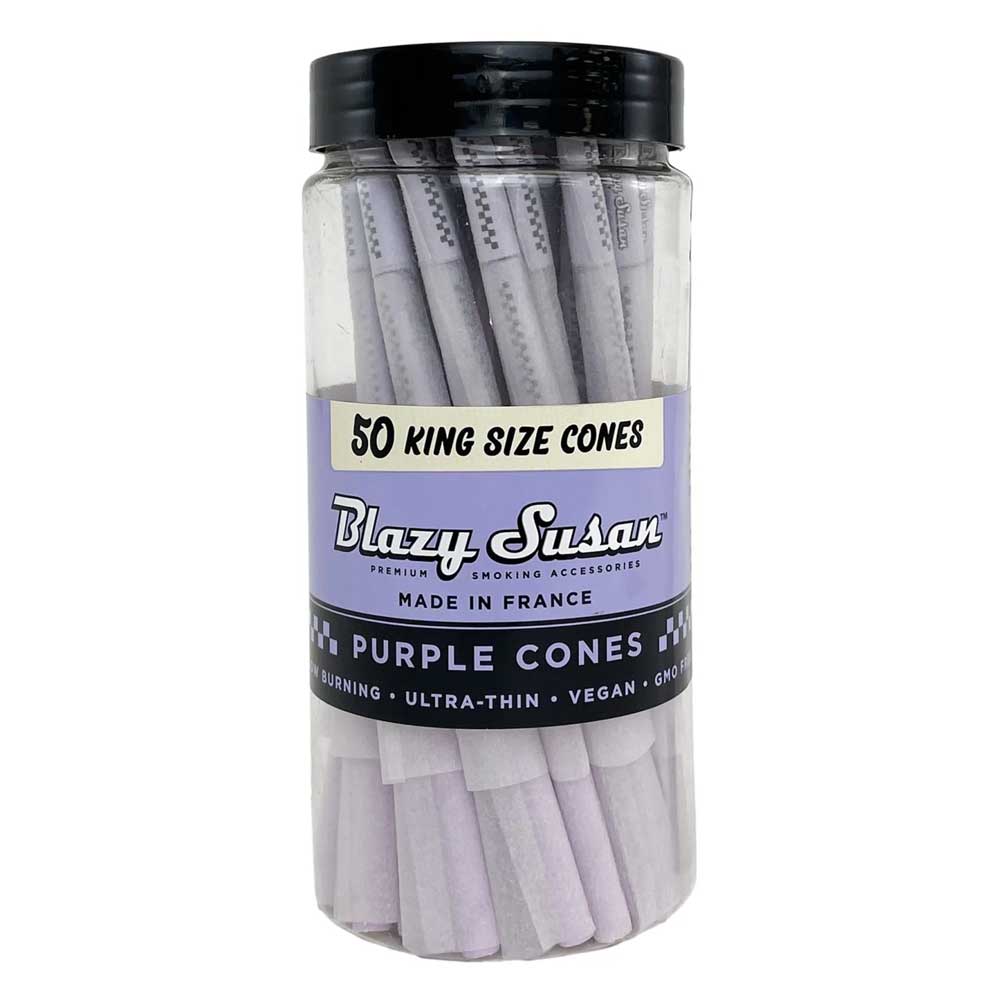 Photograph of product: Blazy Susan Cones Purple | King Size cones |  50pk