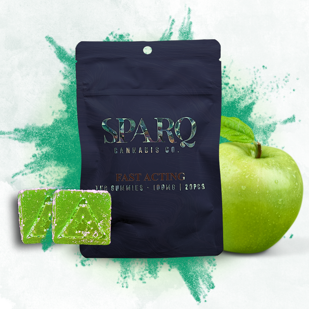 Photograph of product: Sparq Sour Apple Gummies | 100mg
