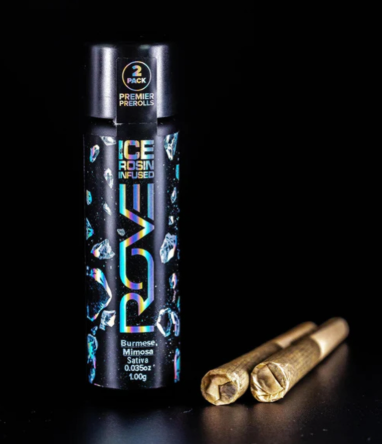 Photograph of product: 2 PACK - OG Kush Ice Rosin/Diamond Infused 0.5g Pre-Rolls (1g)