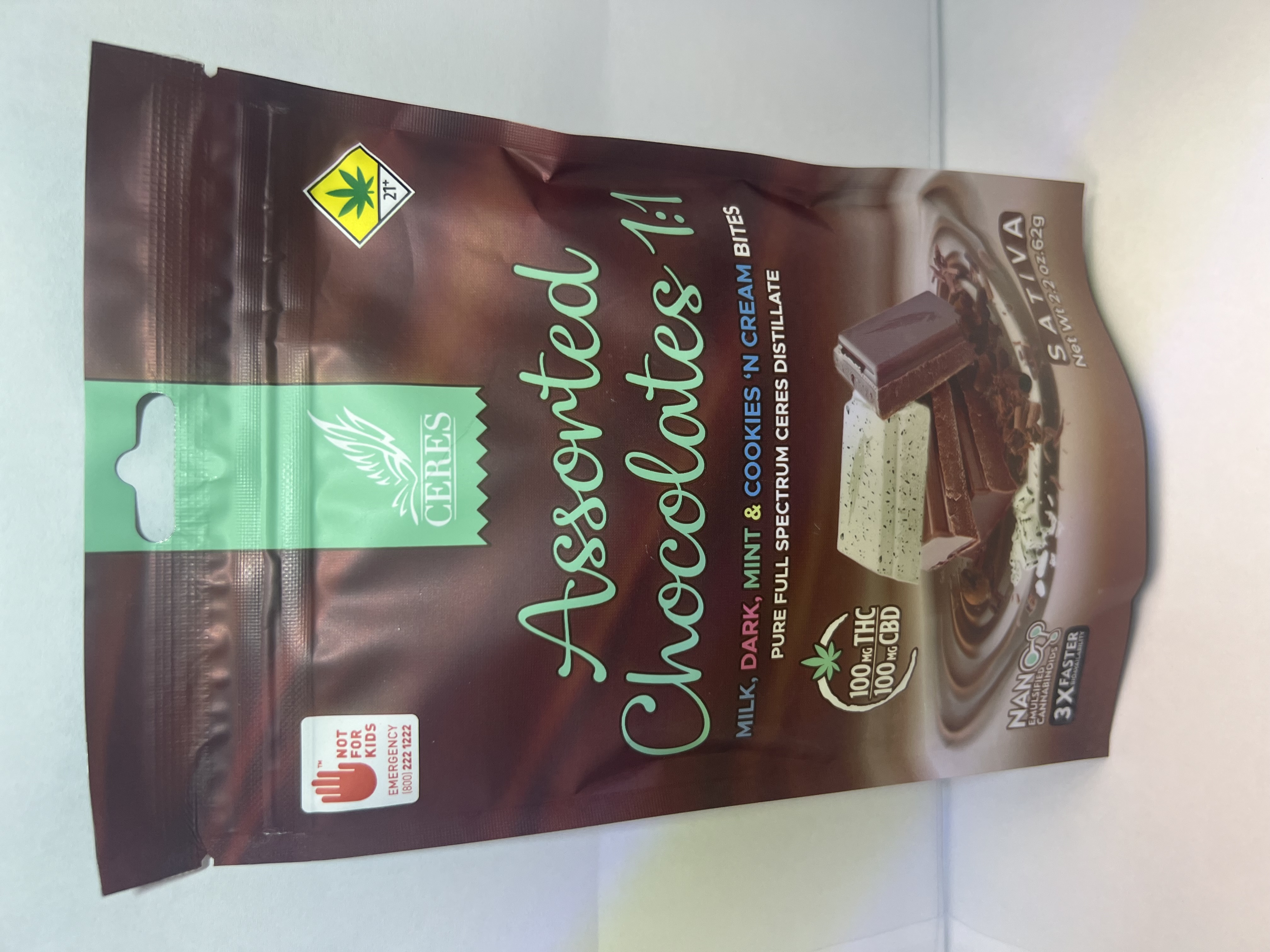 Photograph of product: Assorted Chocolate Bites | Oui'd 1:1 TH-oui:CBD 10pk