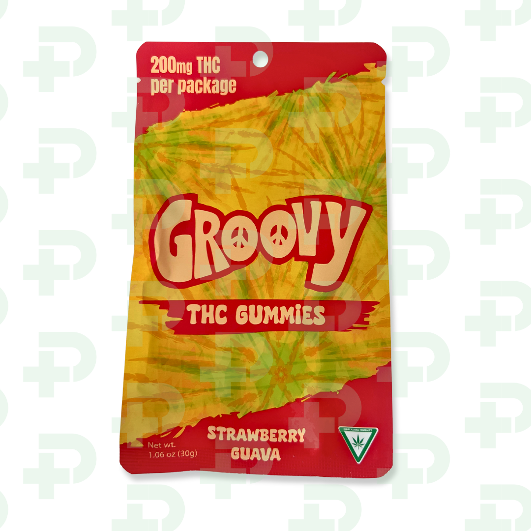 Photograph of product: Groovy 200mg Gummies - Strawberry Guava